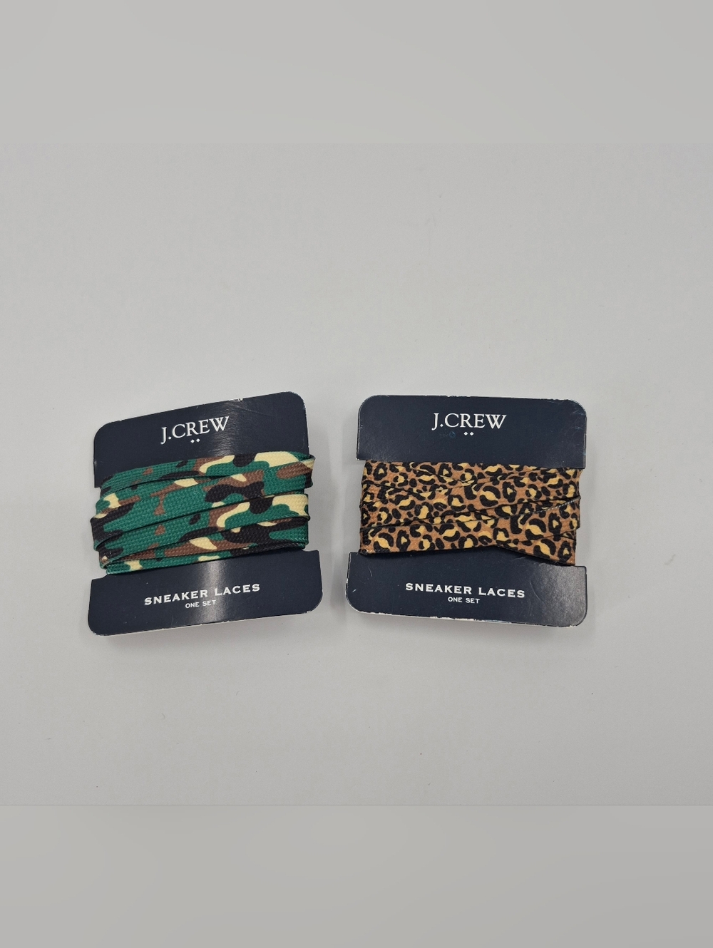J. Crew Camouflage Green & Leopard Brown Sneaker Laces Set